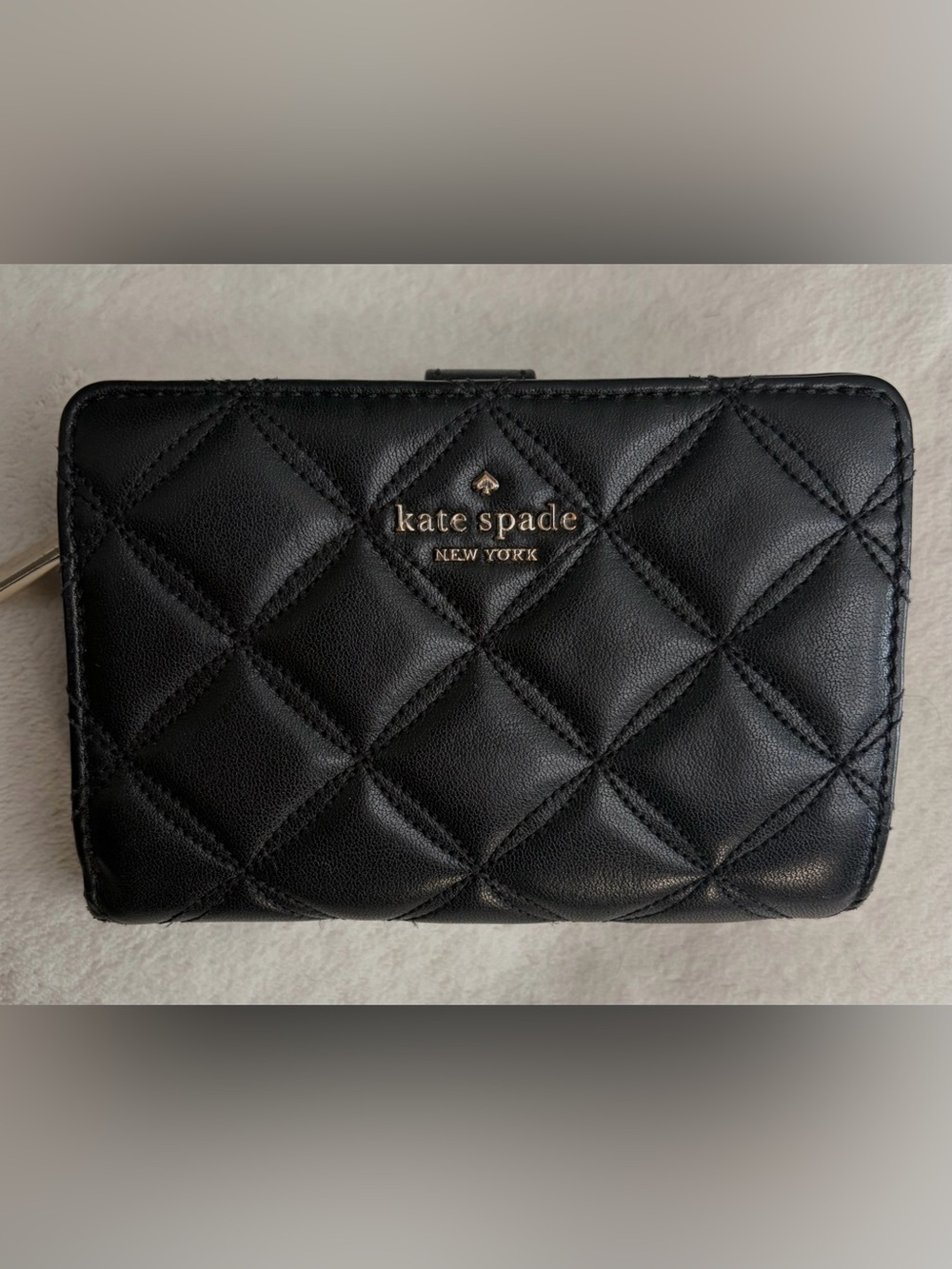 Kate Spade New York Bifold Quilted Leather Wallet | Black
